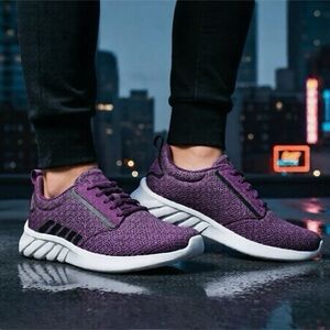 *30off3* K•Swiss Purple and White Athletic Sneakers with Knit Mesh Upper